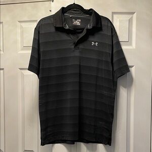 Under Armour Men's Striped Black Polo Shirt